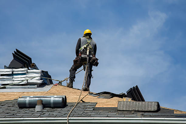 Professional Gutter Installation technician working in Lineville, AL